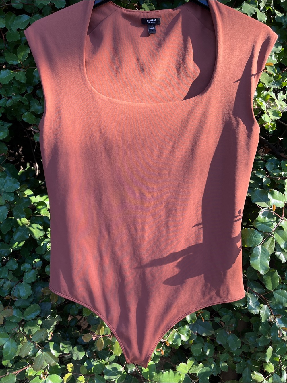 Express Women's Rust-Tone Scoop Neck Bodysuit